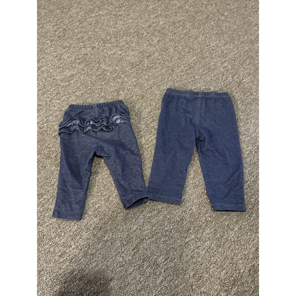 Baby Girl Toddler Dark Wash Stretch Jeans Size 12 Months Old Navy Carters Lot 2